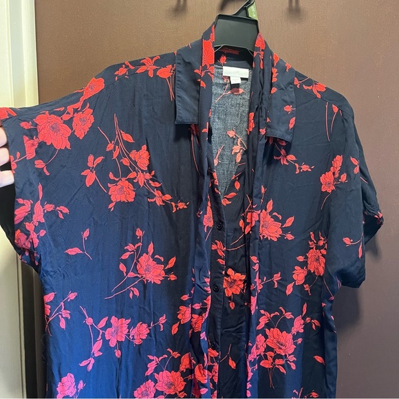 J. Jill Blue and Red Floral Maxi Dress - Picture 3 of 5